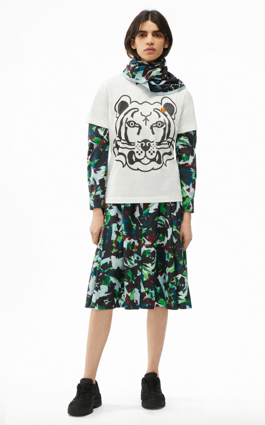 Kenzo K Tiger loose fitting T Shirt Dam | 34651-MGSV